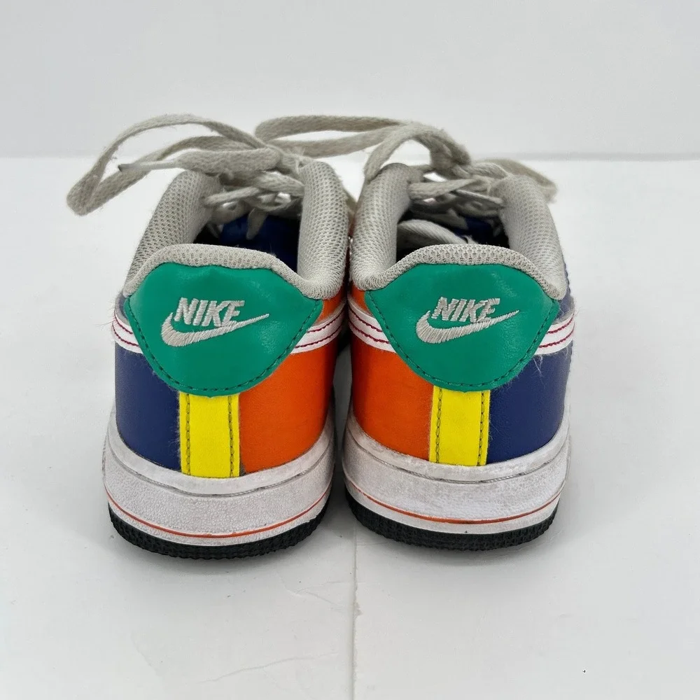 Nike Air Force 1 Low Kids Sneakers Rubik's Cube Red Yellow Blue White Size 1Y